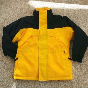 Maxam Mountain Youth Ski Jacket  Yellow Black Fleece Lined Feather Fill size 7